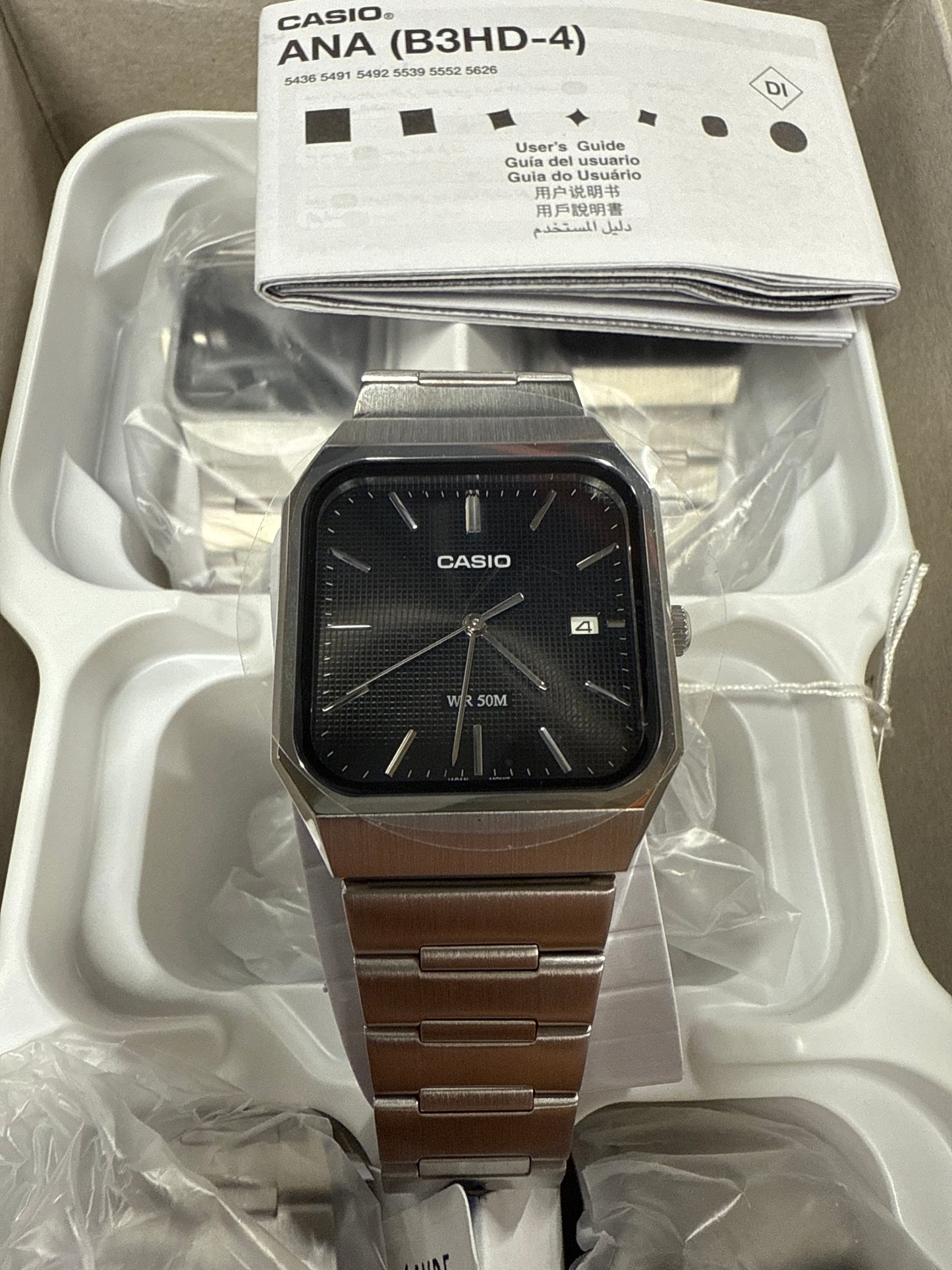 Casio MTP-B185D-1A Analog Watch Black Dial Stainless Steel