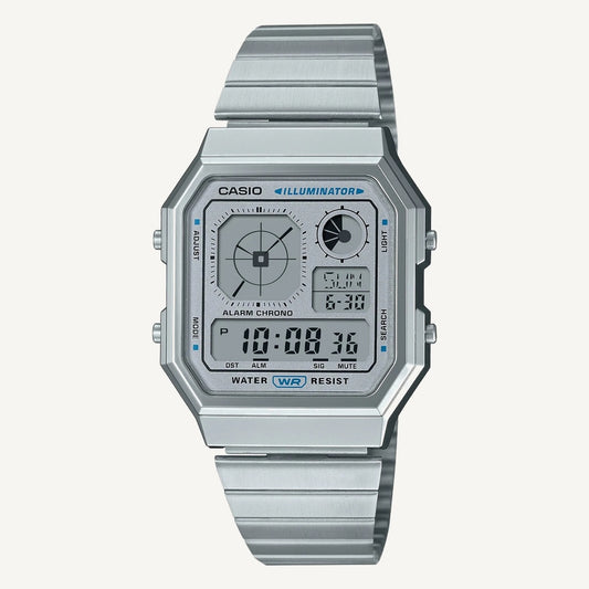 Casio A130WE-7A Silver Vintage Digital Watch