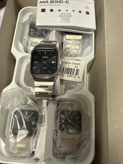 Casio MTP-B185D-1A Analog Watch Black Dial Stainless Steel