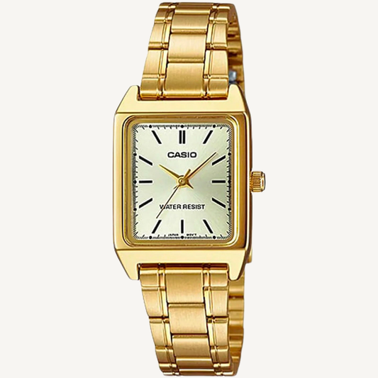 Casio LTP-V007G-9E Women’s Gold Tone Rectangular Watch