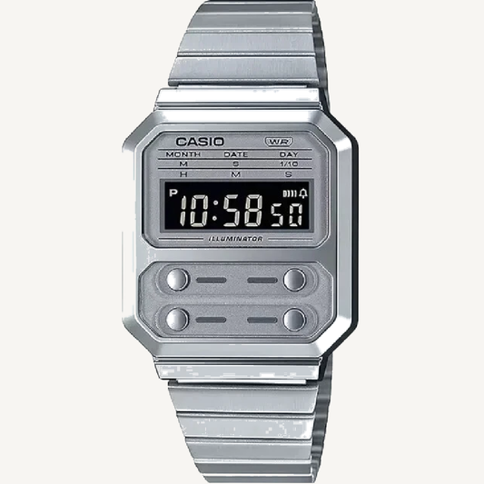 Casio A100WE-7B Silver Vintage Digital Watch