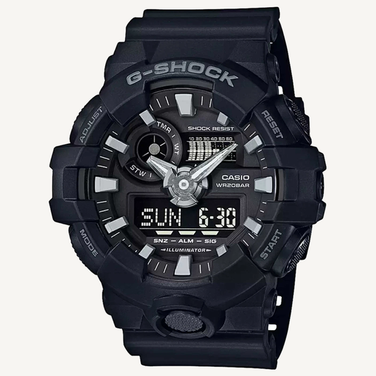 Casio GA700-1B Men's Watch G-Shock Quartz Black Analog-Digital Dial Resin Strap
