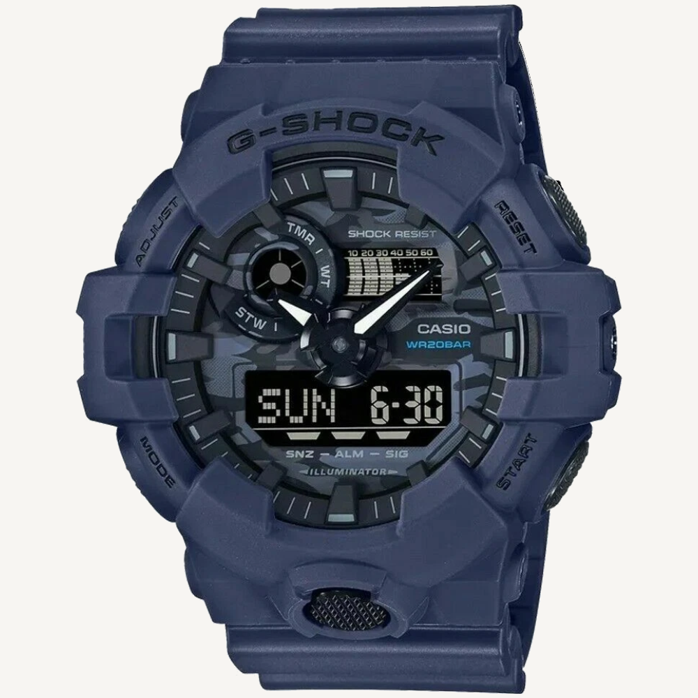 Casio G-Shock GA700CA-2A Blue Camouflage Ana-Digital Watch