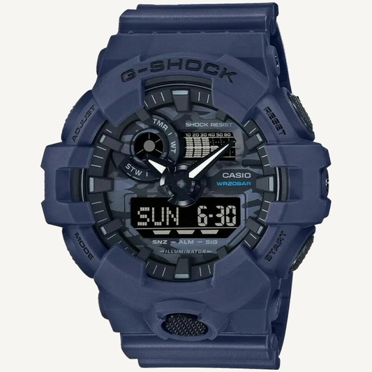 Casio G-Shock GA700CA-2A Blue Camouflage Ana-Digital Watch