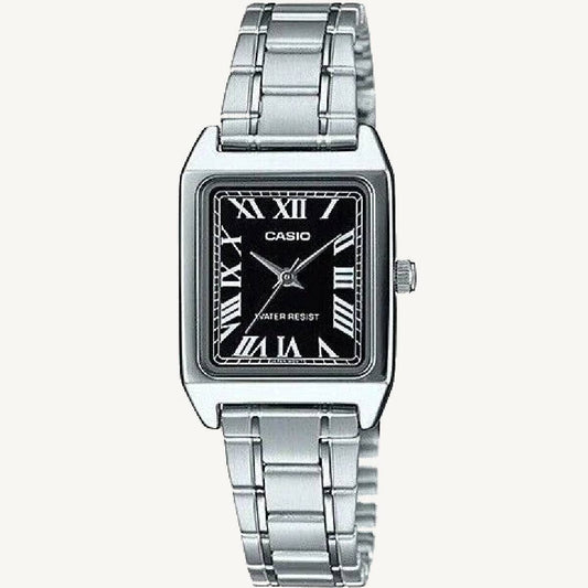 Casio LTP-V007D-1B Women’s Classic Silver Tone Rectangular Analog Dress Watch