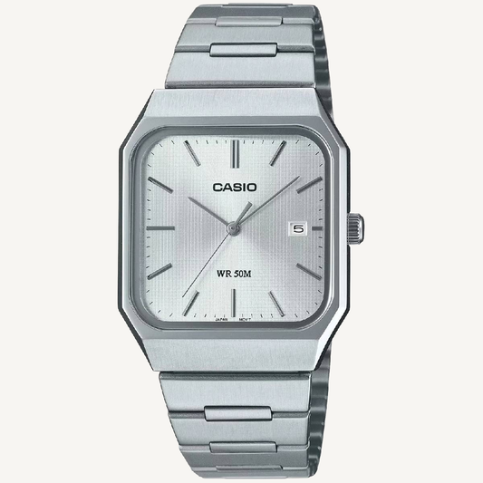 Casio MTP-B185D-7A Analog Watch Silver Dial Stainless Steel