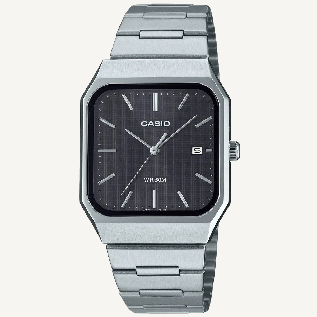 Casio MTP-B185D-1A Analog Watch Black Dial Stainless Steel