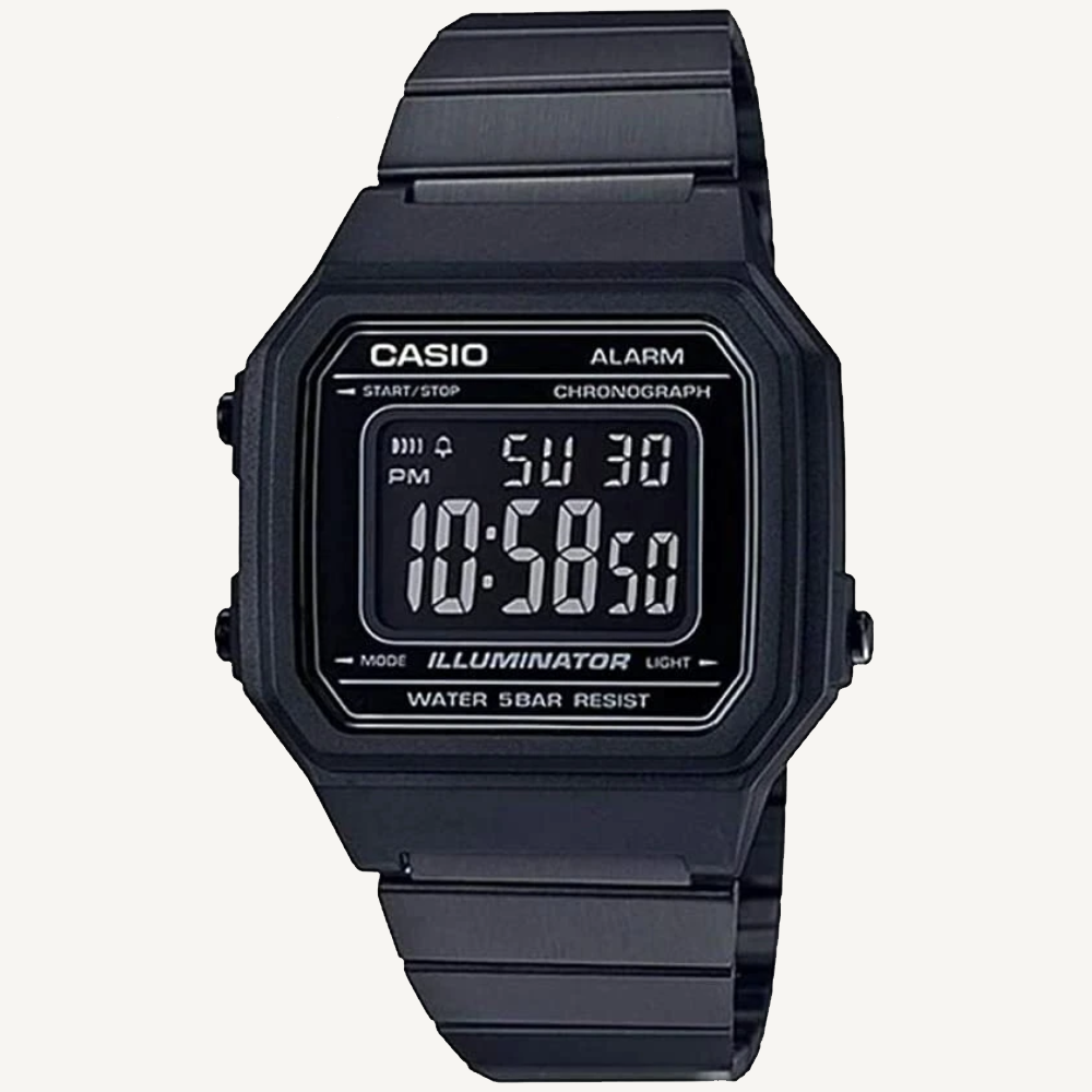 Casio B650WB-1B Vintage Digital Watch Black Ion-Plated
