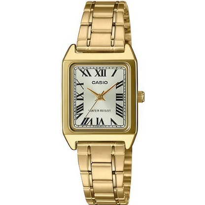 Casio LTP-V007G-9B Gold Tone Rectangular Watch | Classic Roman Dial