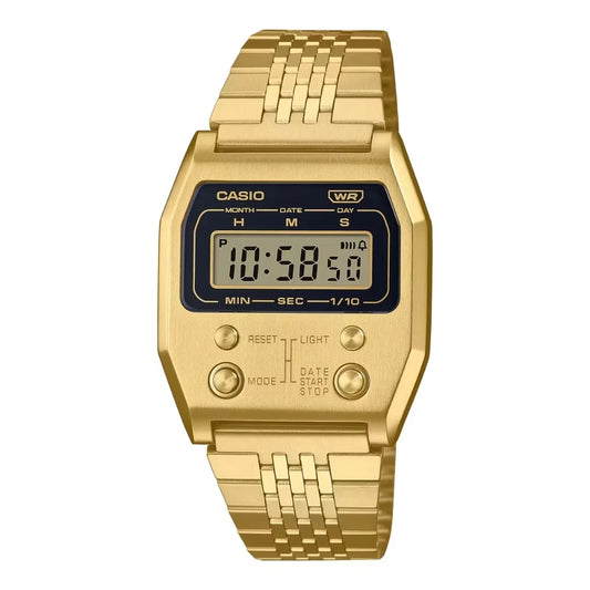 Casio Vintage A1100G-5 Gold Stainless Steel Digital Watch